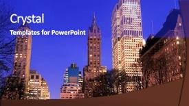  Presentation with park night city - Beautiful theme featuring long island - central park and manhattan skyline backdrop and a royal blue colored foreground