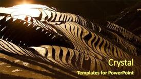  Presentation with golden rice - Audience pleasing presentation theme consisting of golden sunrise in long ji terraced rice fields china backdrop and a tawny brown colored foreground