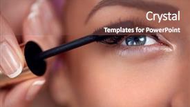  Presentation with eye - Presentation theme with up eye with long lashes background and a violet colored foreground