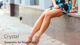  Presentation with city street - Theme with long-legged-woman-posing background and a coral colored foreground