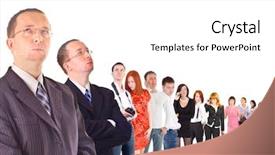  Presentation with staff - Amazing theme having long line - boss and his staff backdrop and a white colored foreground