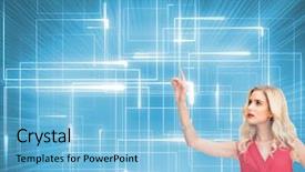  Presentation with microwave imaging image of modern - Slide set with long lines square - composite image of elegant blonde background and a  colored foreground