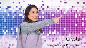  Presentation with image encryption based on dna - PPT theme with long lines square - composite image of smiling brunette background and a  colored foreground