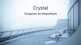  Presentation with modern school building - Theme with long lines square - modern building background and a cool aqua colored foreground