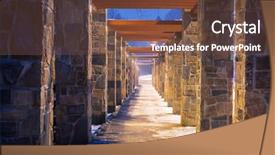 Presentation with pedestrian - Theme enhanced with long lines square - pedestrian path with stone wall background and a  colored foreground