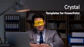  Presentation with late - Cool new presentation theme with long list - businessman staying late to sort backdrop and a  colored foreground