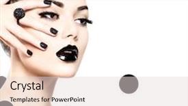  Presentation with caviar - Beautiful PPT theme featuring long lushes fashion trendy caviar backdrop and a lemonade colored foreground