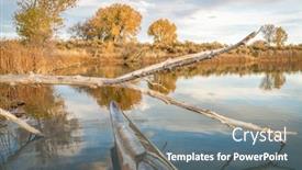  Presentation with fall lake - Cool new slide deck with kevlar - long narrow and fast racing backdrop and a gray colored foreground