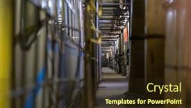  Presentation with metal frames - Presentation consisting of long-narrow-hallway-with-metal background and a tawny brown colored foreground