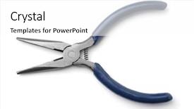  Presentation with mechanical - Presentation theme consisting of long nose pliers with spring background and a white colored foreground