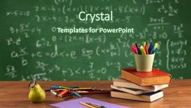  Presentation with back school - Colorful slides enhanced with long numbers calculation on blackboard backdrop and a ocean colored foreground