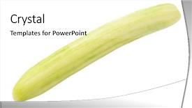  Presentation with organic farming and cucumber - Slides with long peeled cucumber on white background and a white colored foreground