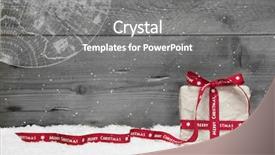  Presentation with christmas ribbon festive - Slide set with long ribbon snow on grey background and a gray colored foreground