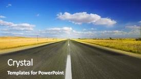  Presentation with autumn - Slide deck consisting of long road travelling background and a tawny brown colored foreground