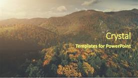  Presentation with hill road - Slide set having long rural countryside road overcast background and a tawny brown colored foreground