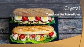  Presentation with chicken - Presentation enhanced with long-sandwiches-with-sausage-ham background and a dark gray colored foreground