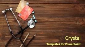  Presentation with medical pills - Presentation theme with long service - medical concept stethoscope pills background and a tawny brown colored foreground