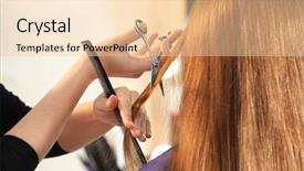  Presentation with professional consultant - Colorful theme enhanced with long service - professional hairdresser working with client backdrop and a lemonade colored foreground