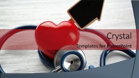  Presentation with shape - Amazing theme having long service - stethoscope and tag in shape backdrop and a crimson colored foreground