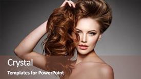  Presentation with hair loss - Theme enhanced with long shiny hair waves curl background and a tawny brown colored foreground