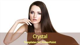  Presentation with long hair - Amazing PPT layouts having portrait of beautiful young woman with long straight brown hair isolated on white backdrop and a tawny brown colored foreground