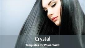  Presentation with long hair - Slide deck having long straight hair beautiful brunette background and a gray colored foreground