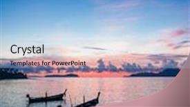  Presentation with hang - PPT layouts featuring long tailed boat ruea hang yao in phuket thailand background and a light blue colored foreground