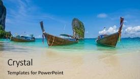  Presentation with hang - Colorful slide deck enhanced with long tailed boat ruea hang yao in krabi thailand backdrop and a soft green colored foreground