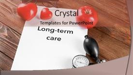  Presentation with medical information - Colorful presentation theme enhanced with long term care information closeup backdrop and a red colored foreground
