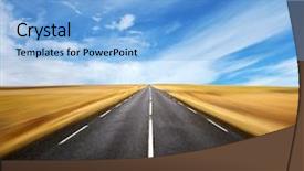  Presentation with long and winding road - Colorful theme enhanced with long the road backdrop and a light blue colored foreground