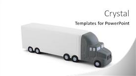  Presentation with truck - Audience pleasing presentation theme consisting of long-truck-with-a-trailer backdrop and a white colored foreground