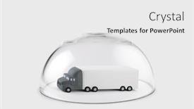  Presentation with truck - Presentation featuring long-truck-with-a-trailer background and a white colored foreground