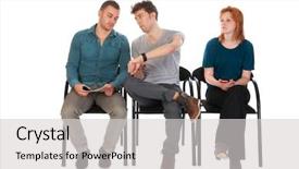  Presentation with waiting room furniture - Beautiful PPT theme featuring long waiting in a room backdrop and a light gray colored foreground