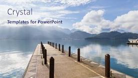  Presentation with moon - Slide set featuring long-walkway-over-the-sun background and a sky blue colored foreground