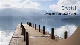  Presentation with moon - Theme featuring long-walkway-over-the-sun background and a light blue colored foreground