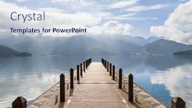  Presentation with moon - PPT theme having long-walkway-over-the-sun background and a sky blue colored foreground