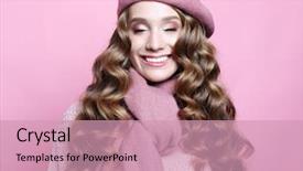  Presentation with long hair - Slide set enhanced with long wavy hair wearing pink background and a coral colored foreground