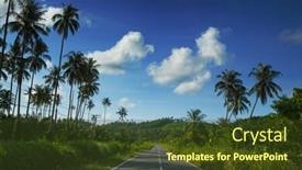  Presentation with coconut - Slides featuring long windy road background and a tawny brown colored foreground