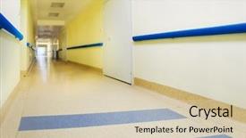  Presentation with hospital - Colorful PPT theme enhanced with long yellow corridor in hospital backdrop and a soft green colored foreground