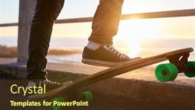  Presentation with anonymous - Audience pleasing slides consisting of longboarding-along-the-ocean backdrop and a tawny brown colored foreground