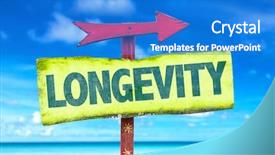  Presentation with rainbow gay pride sign - Cool new theme with longevity sign with beach background backdrop and a cobalt blue colored foreground