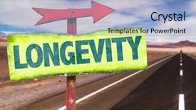  Presentation with road - Amazing slide deck having longevity sign with road background backdrop and a light blue colored foreground