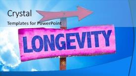  Presentation with sky - Slides enhanced with longevity sign with sky background background and a light blue colored foreground
