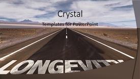  Presentation with desert - Slides having longevity written on desert road background and a light gray colored foreground
