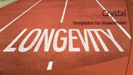  Presentation with college running track hurdle - Amazing slides having longevity written on running track backdrop and a red colored foreground