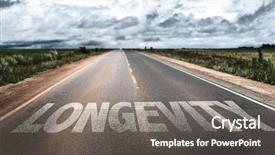  Presentation with rural road - Colorful presentation design enhanced with longevity written on rural road backdrop and a gray colored foreground