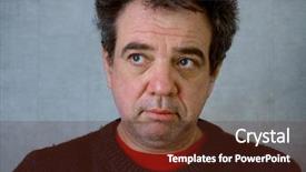  Presentation with middle ages portrait - PPT layouts having longing - pensive sad middle-aged man close-up background and a tawny brown colored foreground