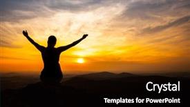  Presentation with sad woman silhouette - Cool new theme with longing - single adult woman silhouette backdrop and a black colored foreground