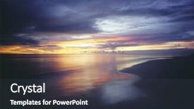  Presentation with sun rays on blue sky - Presentation theme with longing - sunset and overcast sky background and a  colored foreground