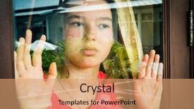  Presentation with teen girl - Cool new PPT layouts with longing - teen brunette lonely girl looks backdrop and a coral colored foreground